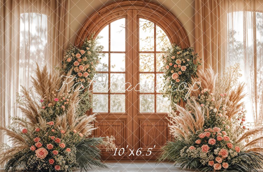 Kate Boho Wedding Floral Window Backdrop Designed by Emetselch -UK
