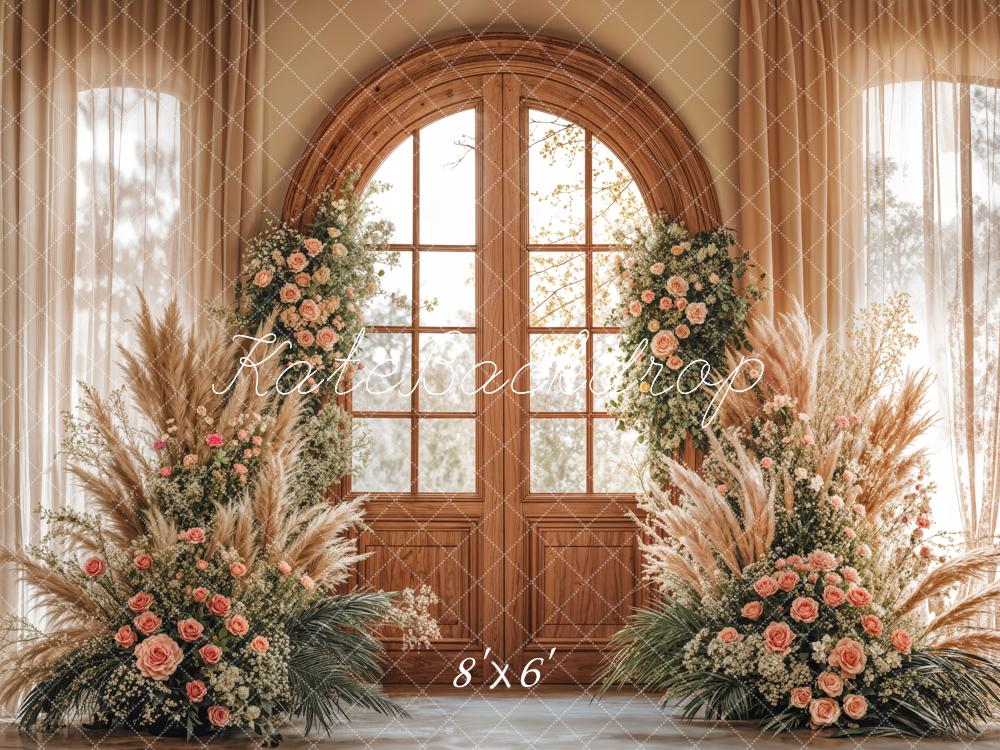 Kate Boho Wedding Floral Window Backdrop Designed by Emetselch -UK