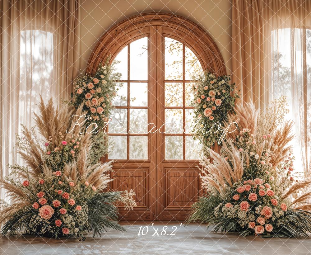 Kate Boho Wedding Floral Window Backdrop Designed by Emetselch -UK