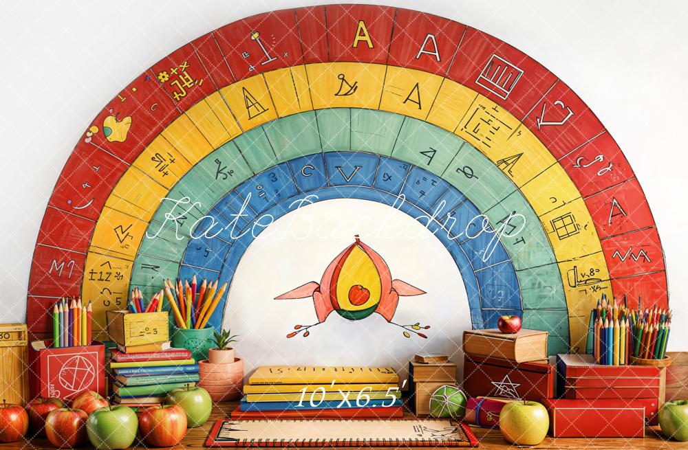 Kate Back to School Rainbow Pencils Backdrop Designed by Emetselch -UK