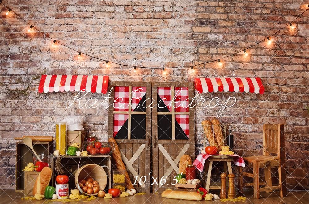 Kate Cake Smash Italian Pasta Rustic Backdrop Designed by Mandy Ringe Photography -UK