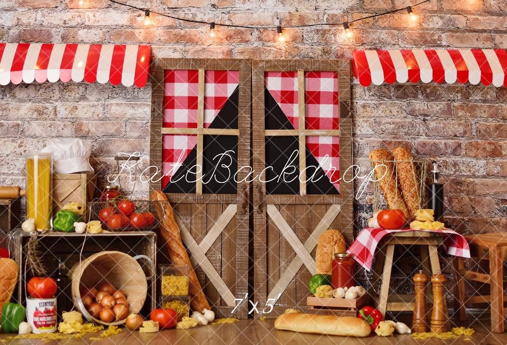 Kate Cake Smash Italian Pasta Rustic Backdrop Designed by Mandy Ringe Photography -UK