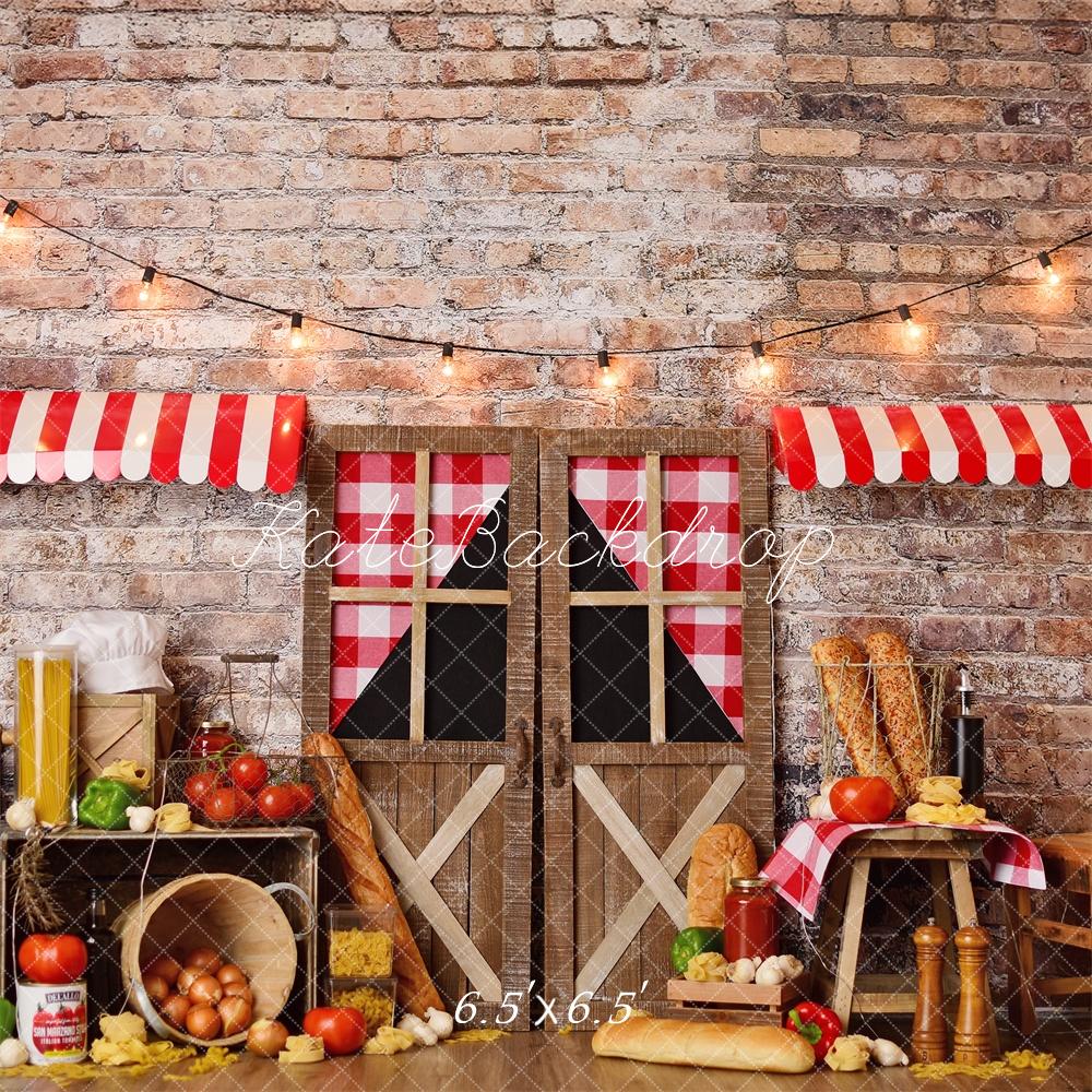 Kate Cake Smash Italian Pasta Rustic Backdrop Designed by Mandy Ringe Photography -UK