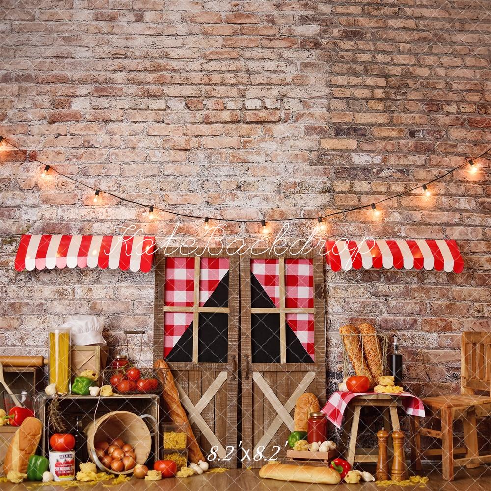 Kate Cake Smash Italian Pasta Rustic Backdrop Designed by Mandy Ringe Photography -UK