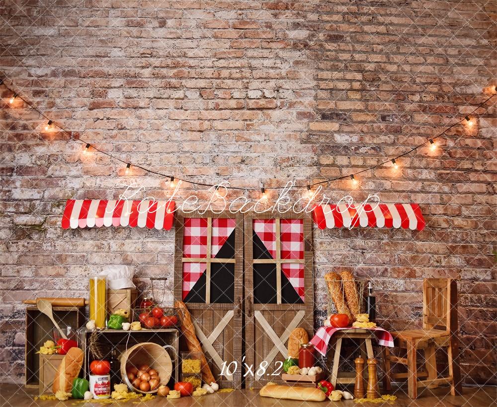Kate Cake Smash Italian Pasta Rustic Backdrop Designed by Mandy Ringe Photography -UK