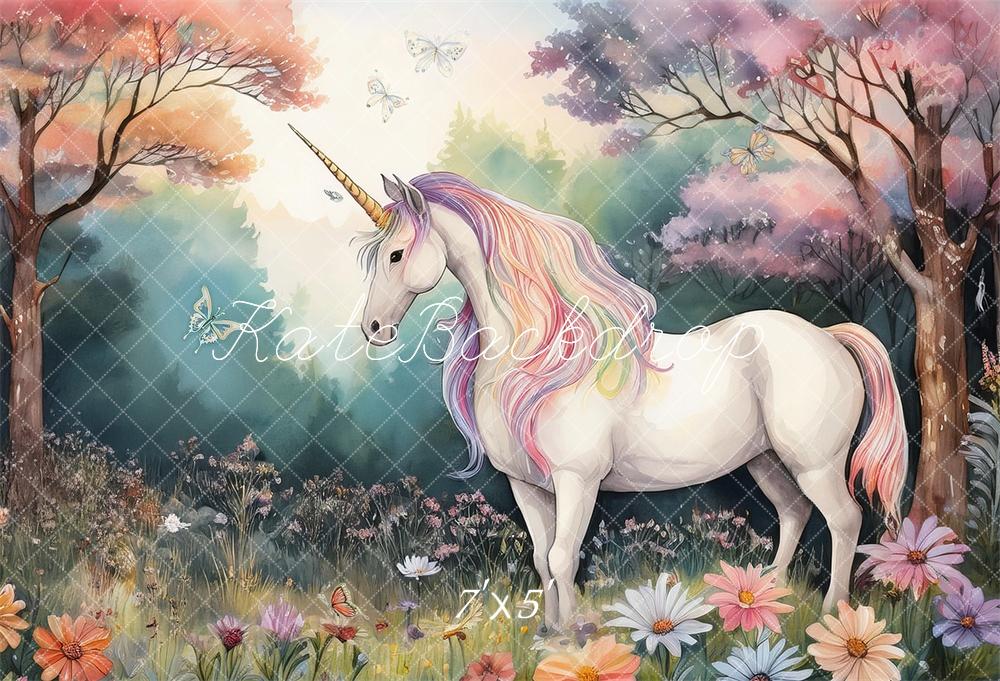 Kate Fantasy Pastel Unicorn Forest Backdrop Designed by Mandy Ringe Photography -UK