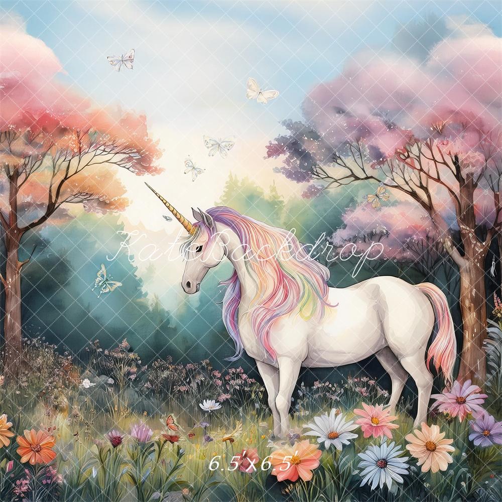 Kate Fantasy Pastel Unicorn Forest Backdrop Designed by Mandy Ringe Photography -UK
