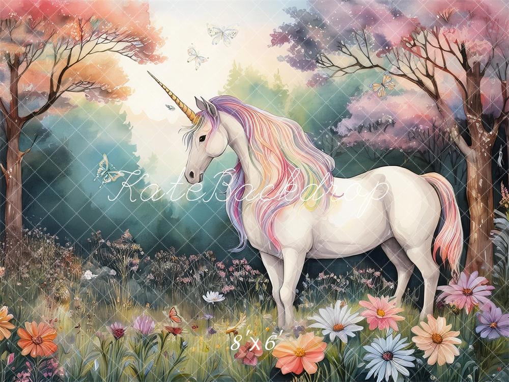 Kate Fantasy Pastel Unicorn Forest Backdrop Designed by Mandy Ringe Photography -UK