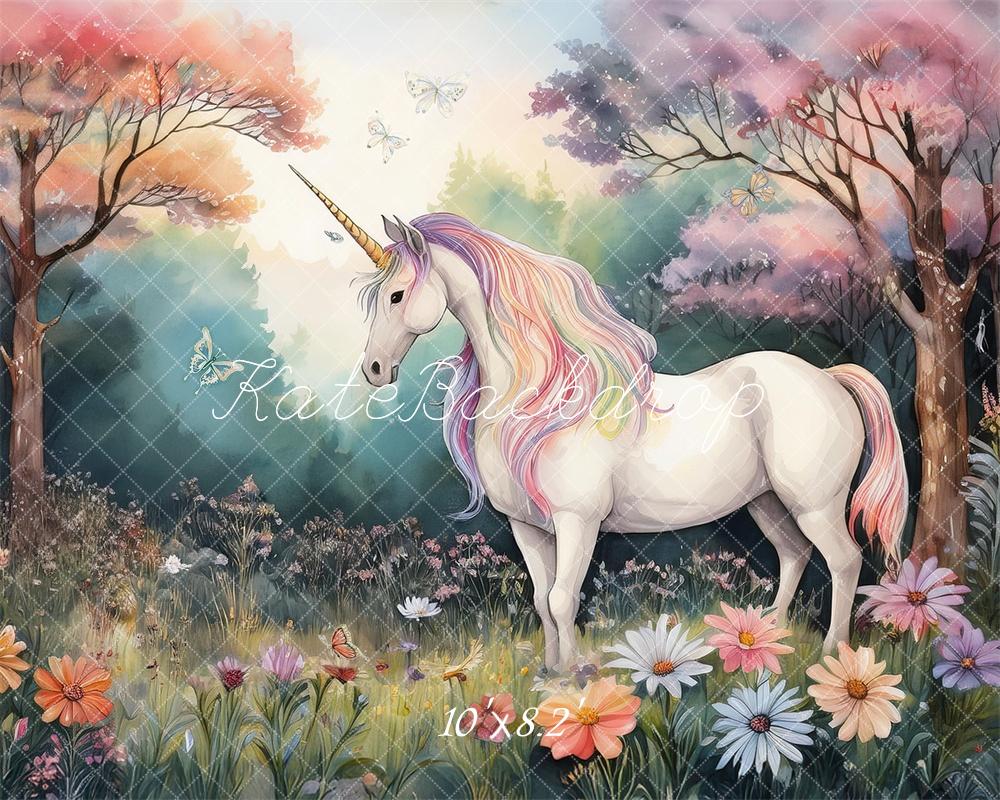 Kate Fantasy Pastel Unicorn Forest Backdrop Designed by Mandy Ringe Photography -UK