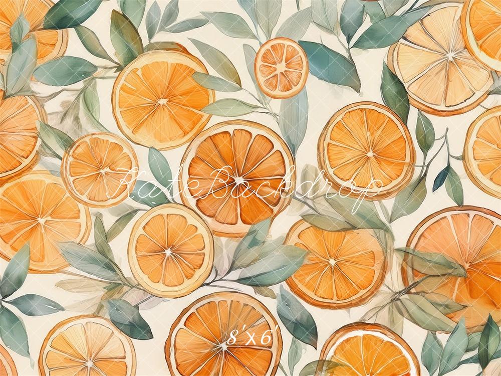 Kate Watercolor Oranges Backdrop Designed by Mandy Ringe Photography -UK
