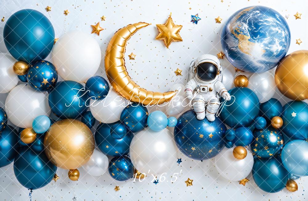 Kate Cake Smash Space Astronaut Balloon Backdrop Designed by Emetselch -UK