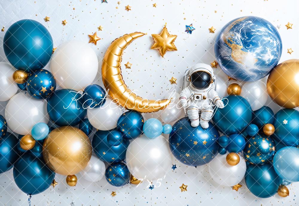 Kate Cake Smash Space Astronaut Balloon Backdrop Designed by Emetselch -UK