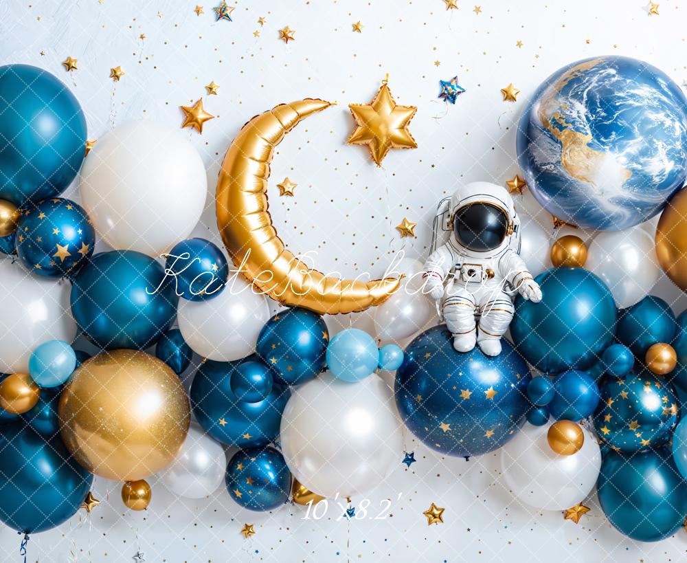 Kate Cake Smash Space Astronaut Balloon Backdrop Designed by Emetselch -UK