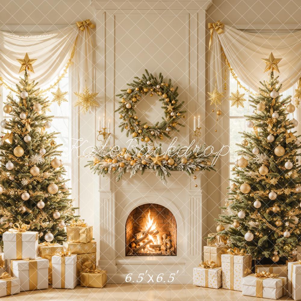 Kate Christmas Tree Fireplace Wreath Gifts Backdrop Designed by Emetselch -UK