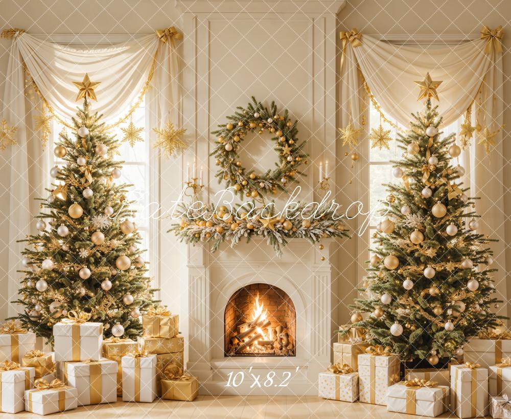 Kate Christmas Tree Fireplace Wreath Gifts Backdrop Designed by Emetselch -UK