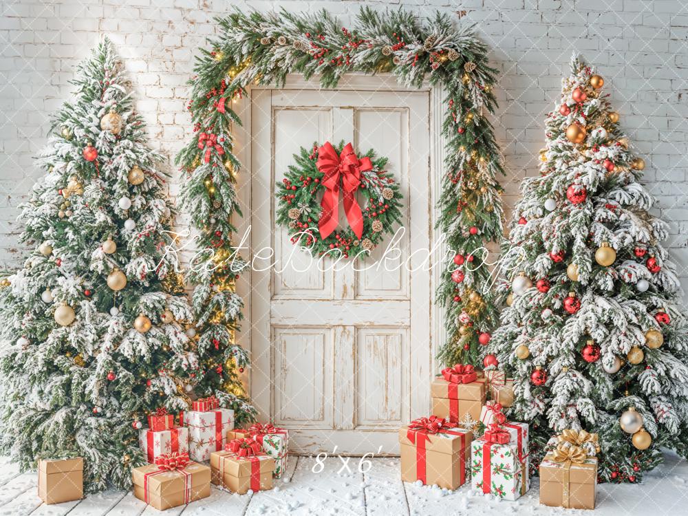 Kate Christmas Tree Door Gifts White Backdrop Designed by Emetselch -UK