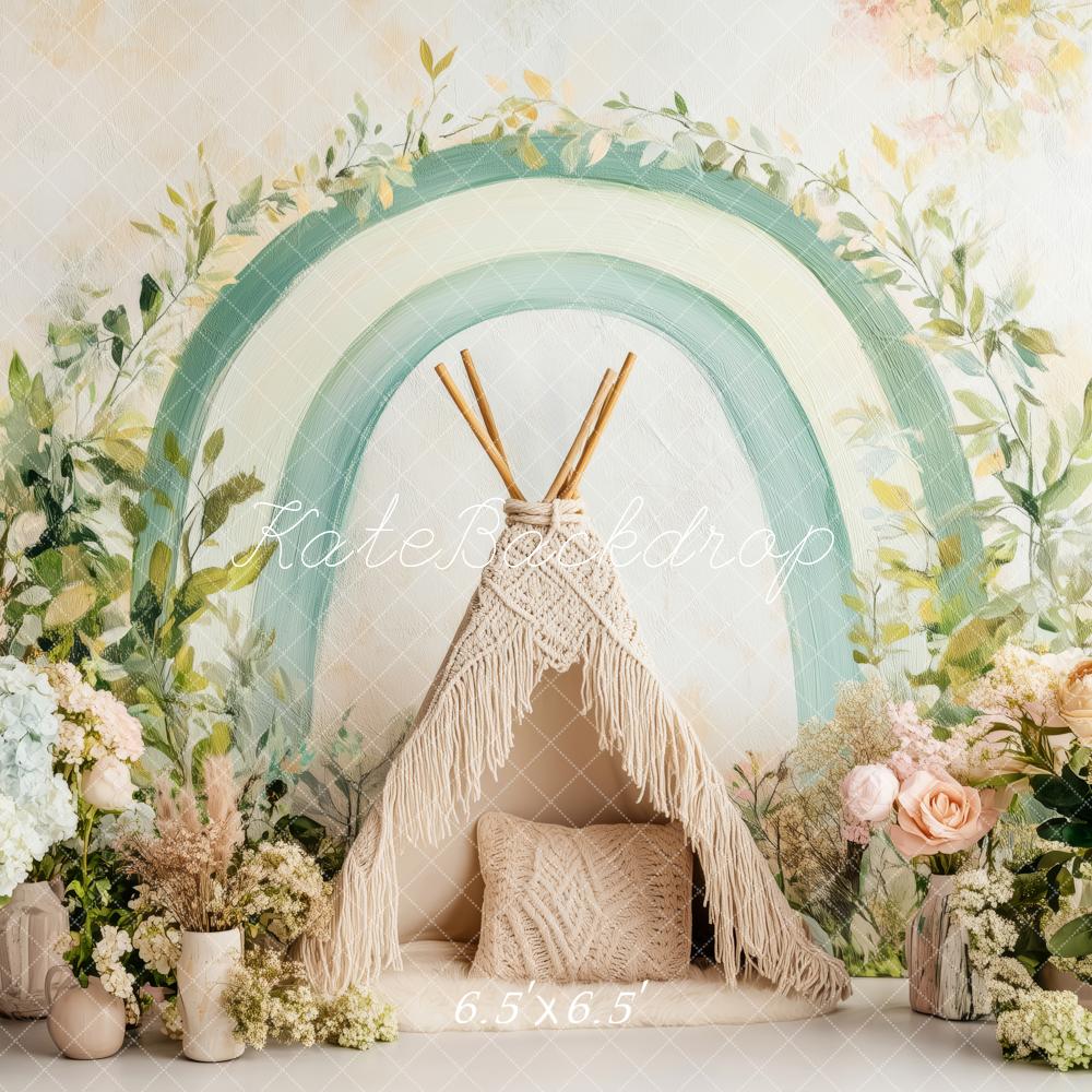 Kate Boho Green Arch Teepee Backdrop Designed by Patty Robert -UK