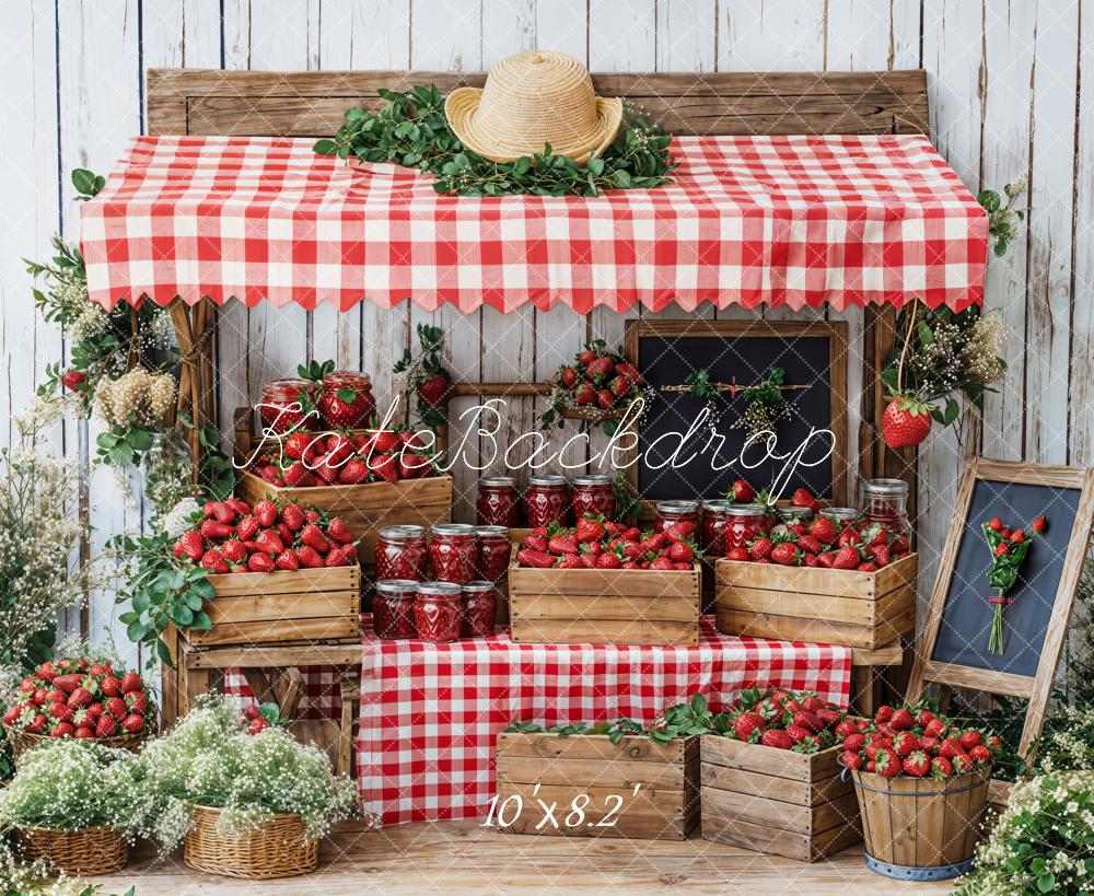 Kate Summer Strawberry Market Stand Backdrop Designed by Emetselch -UK