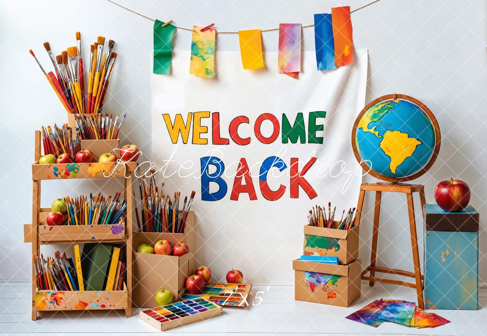 On Sale Kate Back to School Art Paintbrushes Backdrop Designed by Emetselch -UK