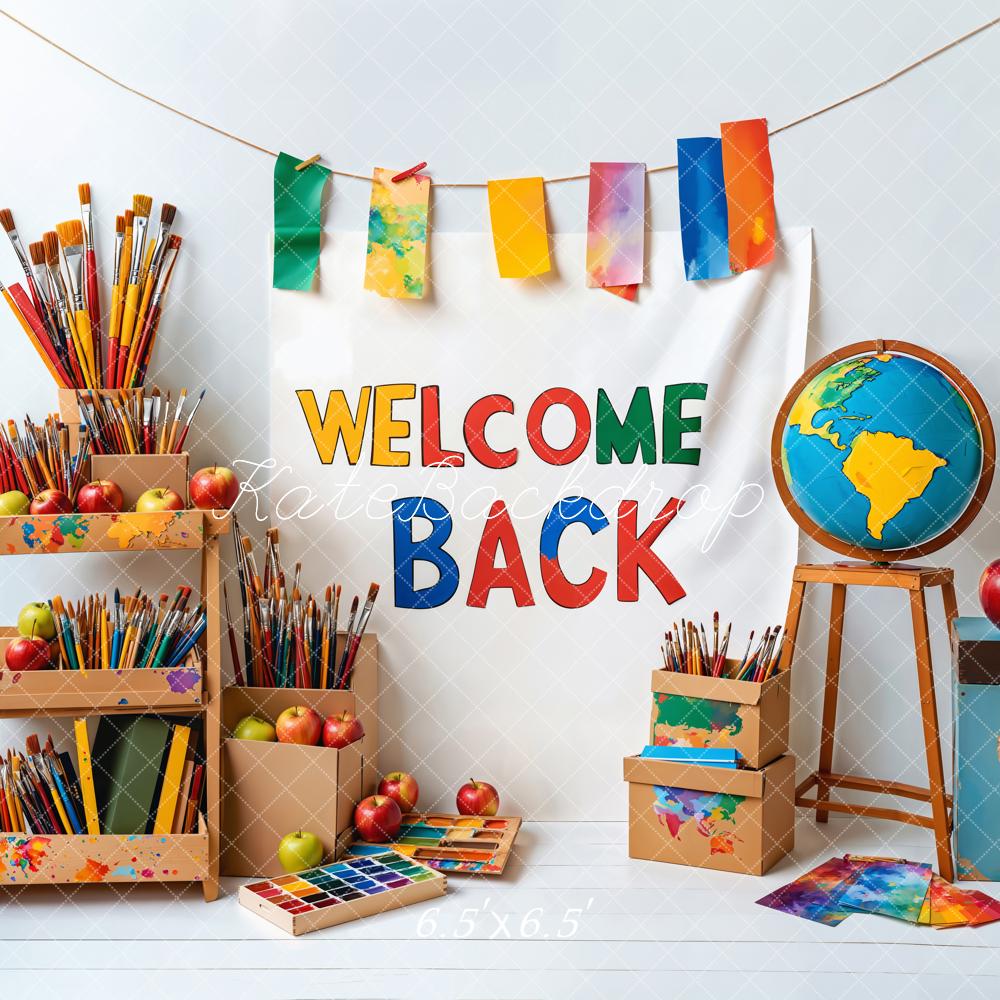 On Sale Kate Back to School Art Paintbrushes Backdrop Designed by Emetselch -UK