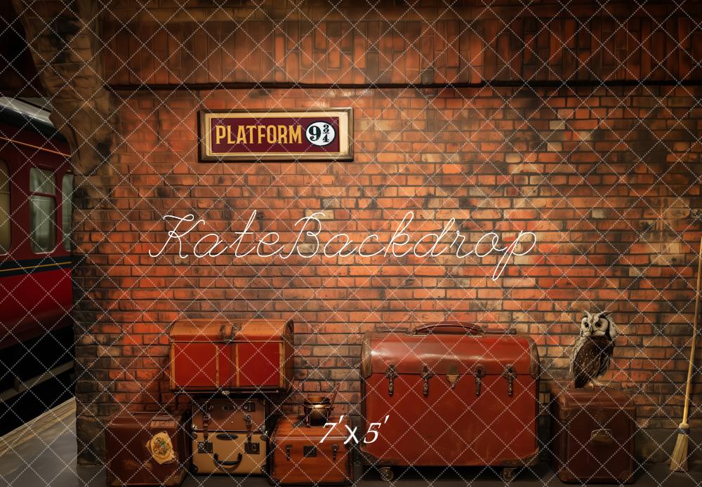 Kate Wizard Train Station Platform Brick Backdrop Designed by Patty Robert -UK