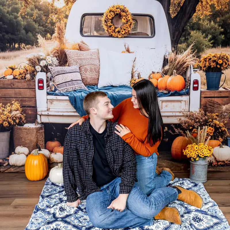 Kate Autumn Truck Pumpkin Backdrop Designed by Emetselch -UK