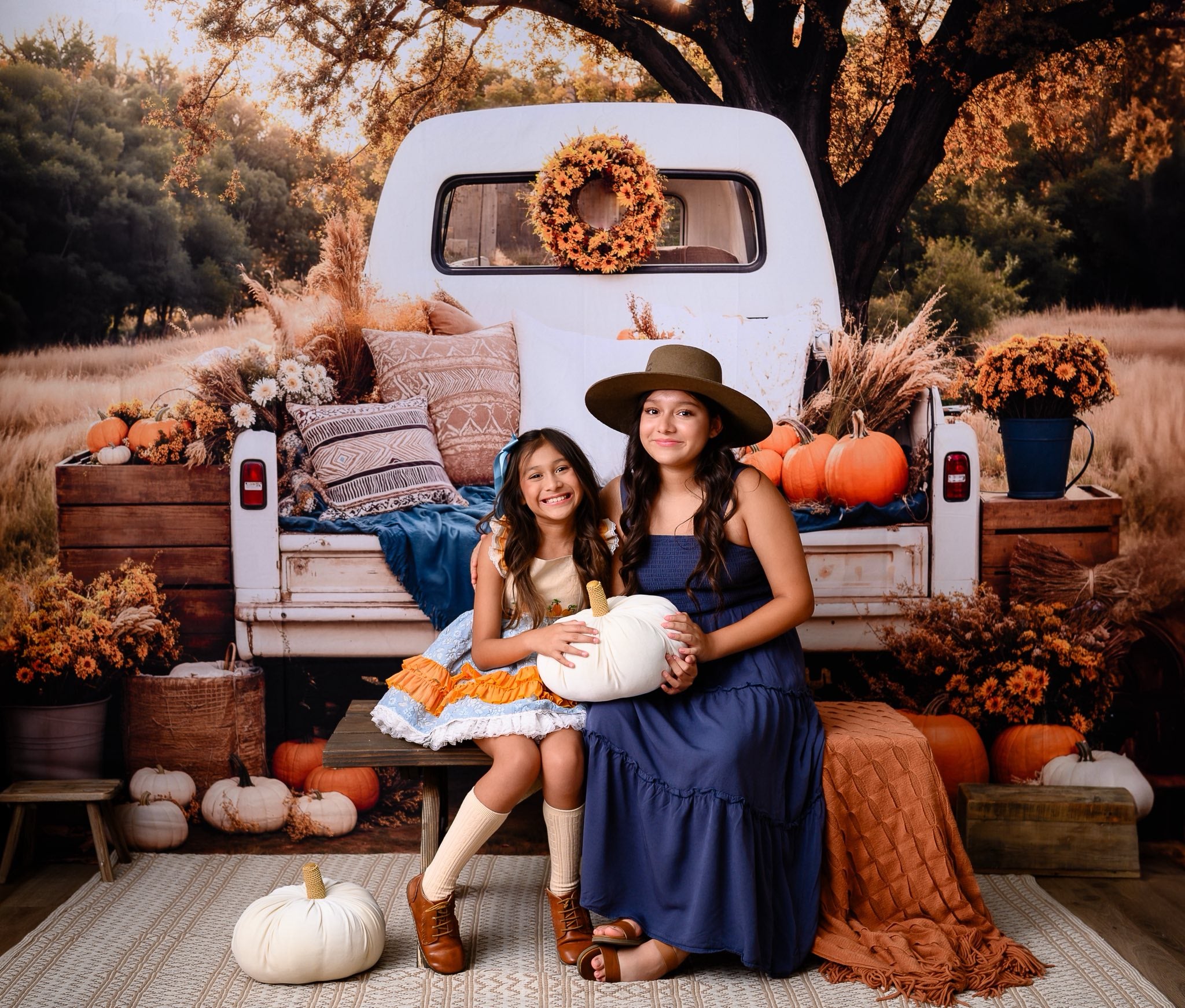 Kate Autumn Truck Pumpkin Backdrop Designed by Emetselch -UK