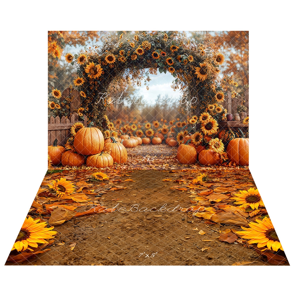 Kate Autumn Sunflower Arch Pumpkin Backdrop+Path Floor Backdrop -UK