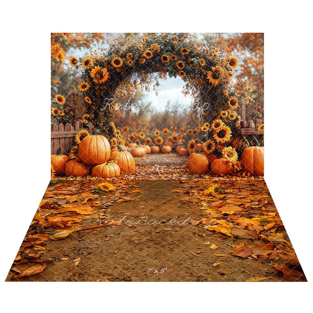 Kate Autumn Sunflower Arch Pumpkin Backdrop+Path Floor Backdrop -UK