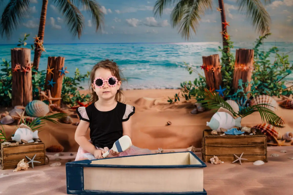 Kate Summer Beach Tropical Starfish Backdrop Designed by Emetselch -UK