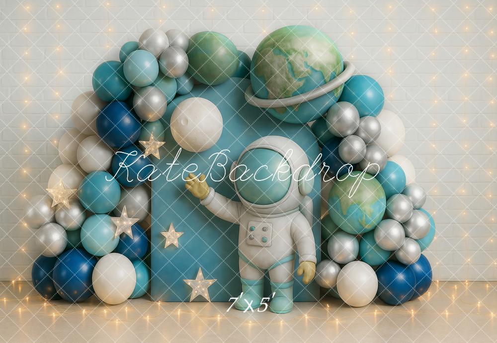 Kate Cake Smash Space Astronaut Balloon Backdrop Designed by Ashley Paul -UK