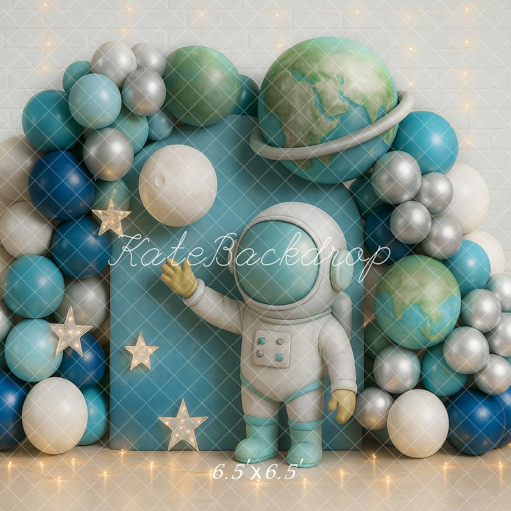Kate Cake Smash Space Astronaut Balloon Backdrop Designed by Ashley Paul -UK