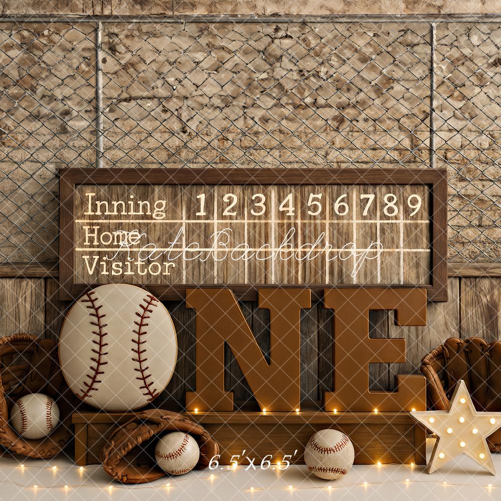 Kate Cake Smash Baseball Rustic Backdrop Designed by Ashley Paul -UK