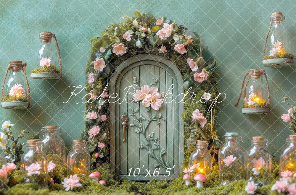 Kate Fairy Tale Door Floral Bottle Fantasy Backdrop Designed by Mini MakeBelieve -UK