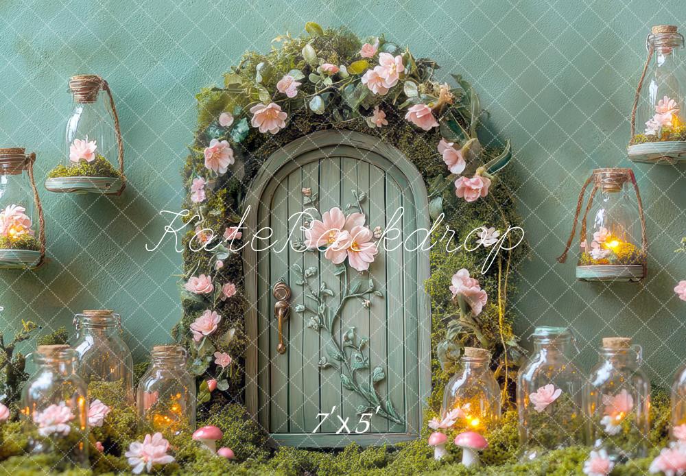 Kate Fairy Tale Door Floral Bottle Fantasy Backdrop Designed by Mini MakeBelieve -UK