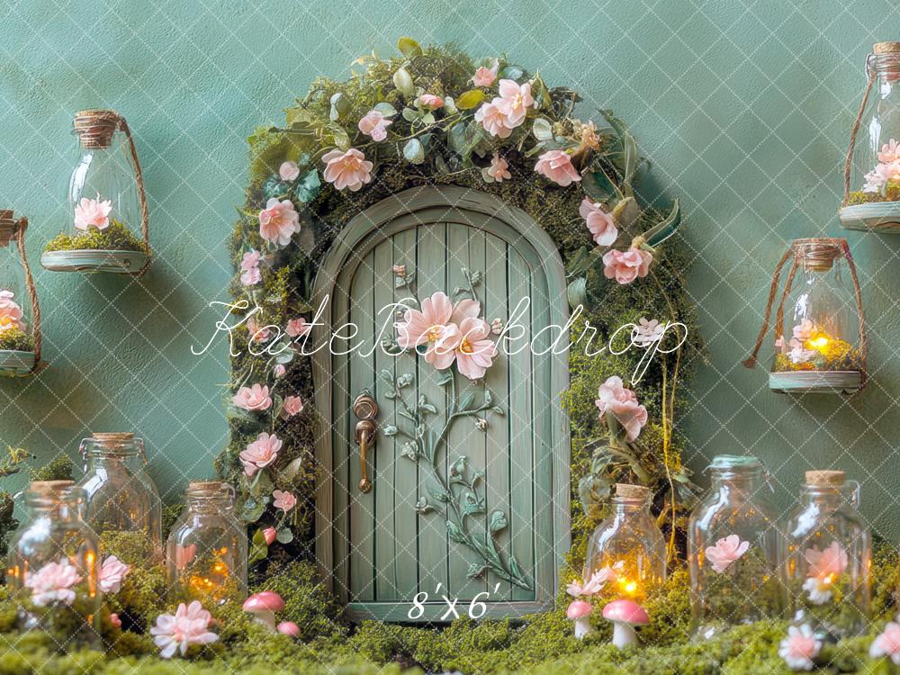 Kate Fairy Tale Door Floral Bottle Fantasy Backdrop Designed by Mini MakeBelieve -UK