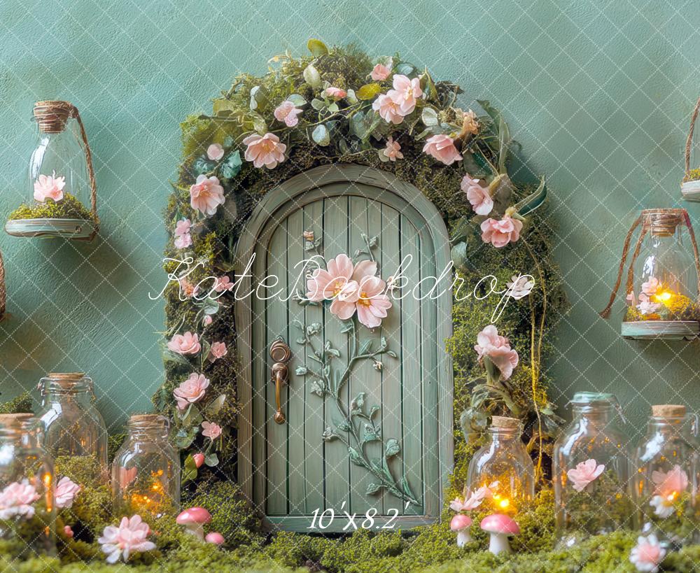 Kate Fairy Tale Door Floral Bottle Fantasy Backdrop Designed by Mini MakeBelieve -UK