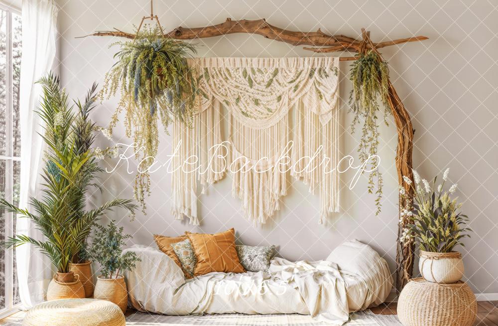 Kate Boho Macrame Plant Arch Cozy Sofa Backdrop Designed by Emetselch -UK