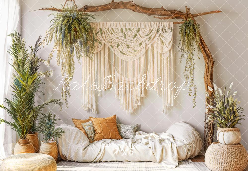 Kate Boho Macrame Plant Arch Cozy Sofa Backdrop Designed by Emetselch -UK