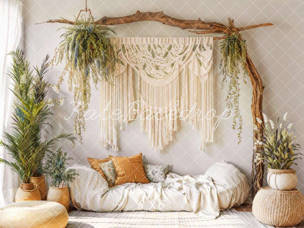 Kate Boho Macrame Plant Arch Cozy Sofa Backdrop Designed by Emetselch -UK