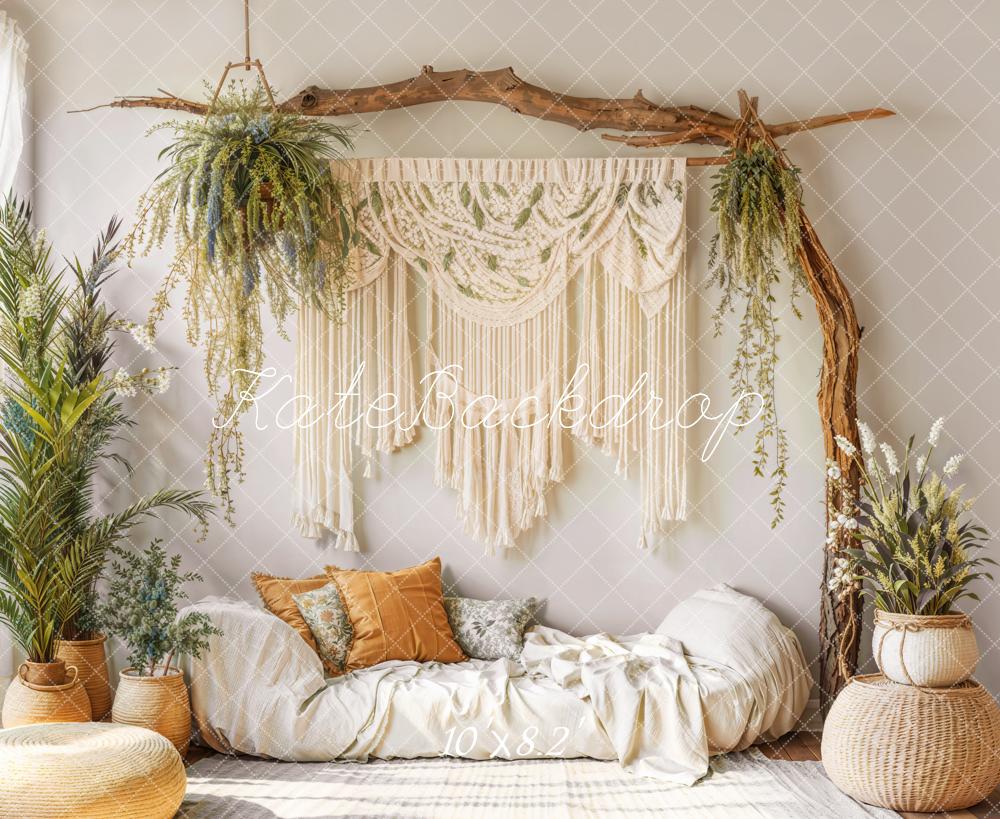 Kate Boho Macrame Plant Arch Cozy Sofa Backdrop Designed by Emetselch -UK