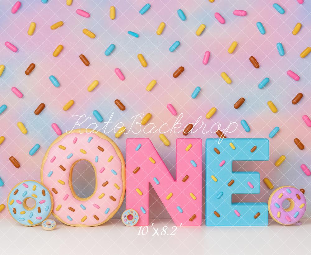 Kate 1st Birthday Donut Pastel Backdrop Designed by Ashley Paul -UK