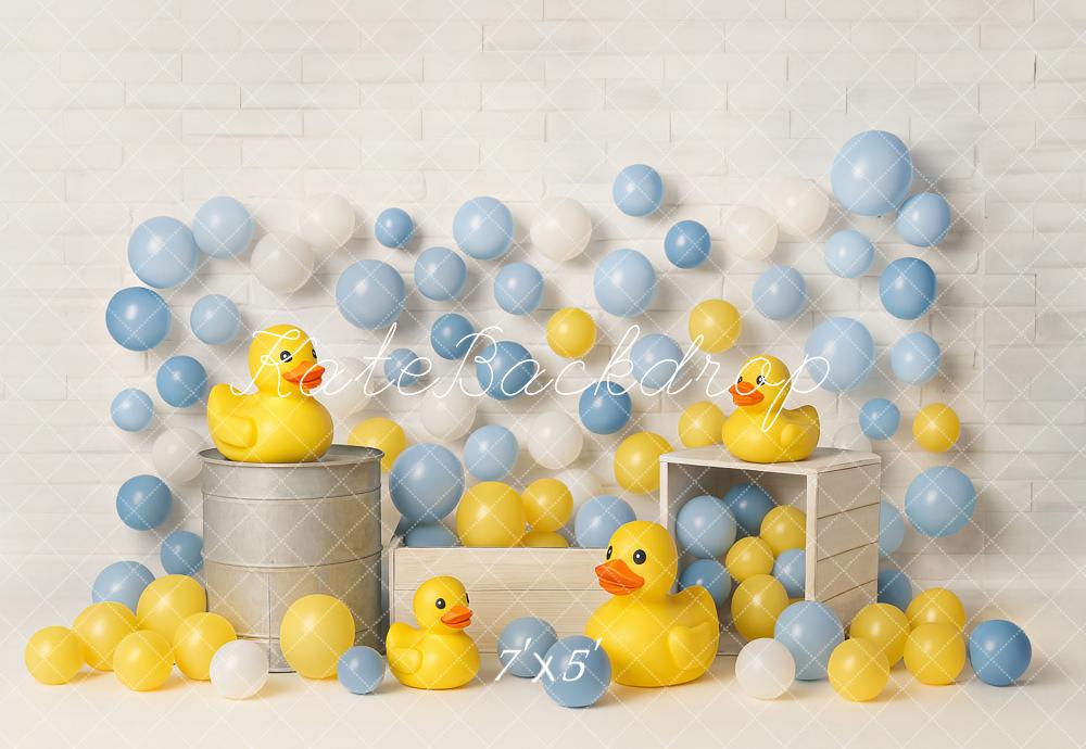 Kate Cake Smash Yellow Duck Balloons Backdrop Designed by Ashley Paul -UK