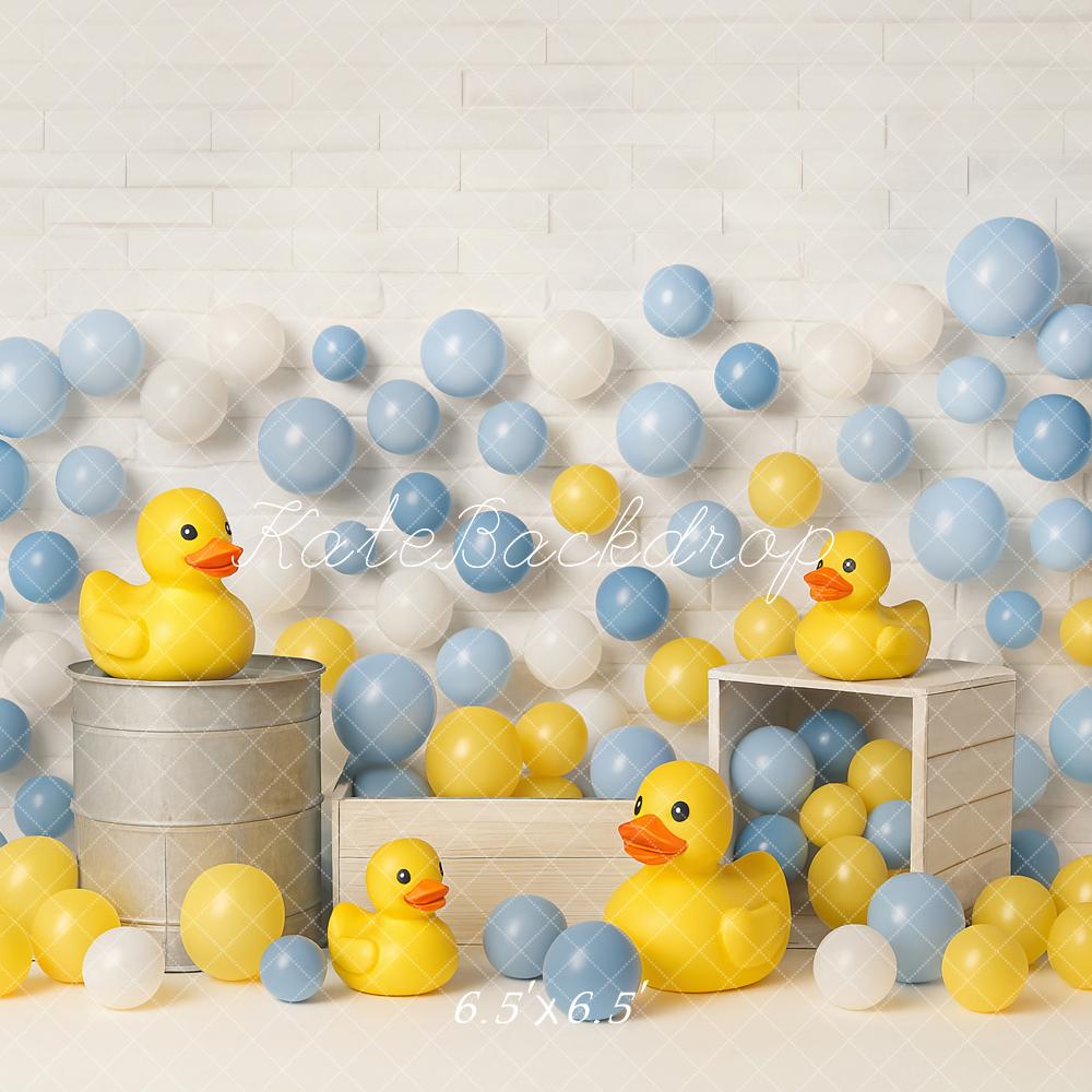 Kate Cake Smash Yellow Duck Balloons Backdrop Designed by Ashley Paul -UK
