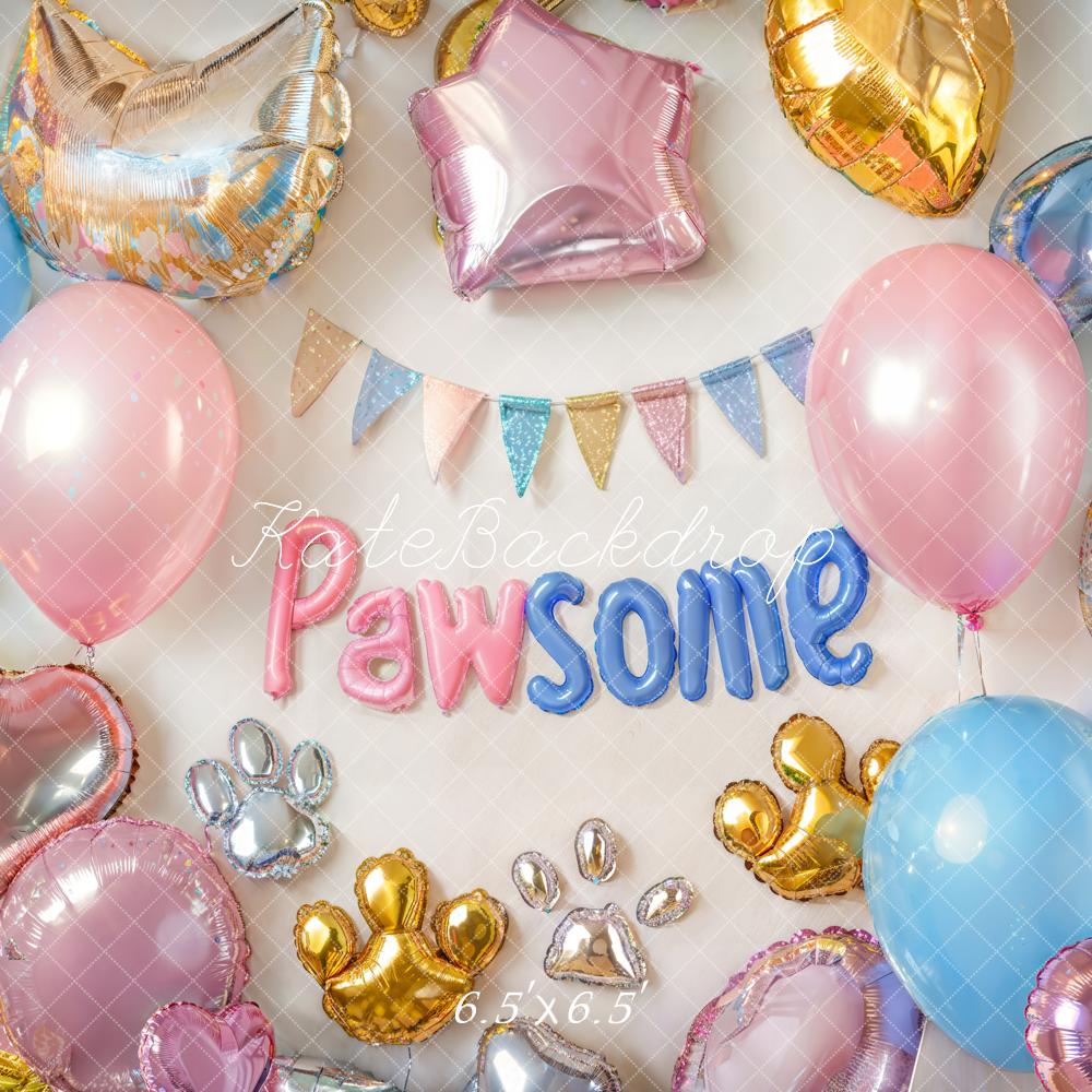 Kate Pet Birthday Pawsome Balloon Backdrop Designed by Emetselch -UK