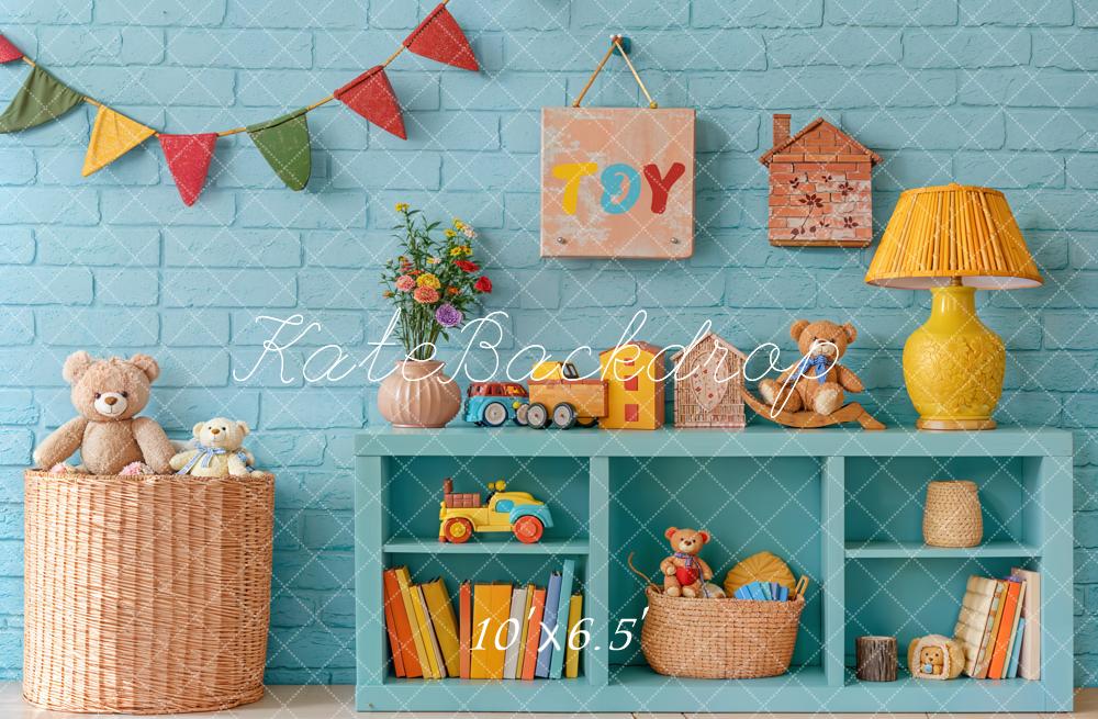 Kate Cake Smash Kids Room Toy Shelf Backdrop Designed by Emetselch -UK
