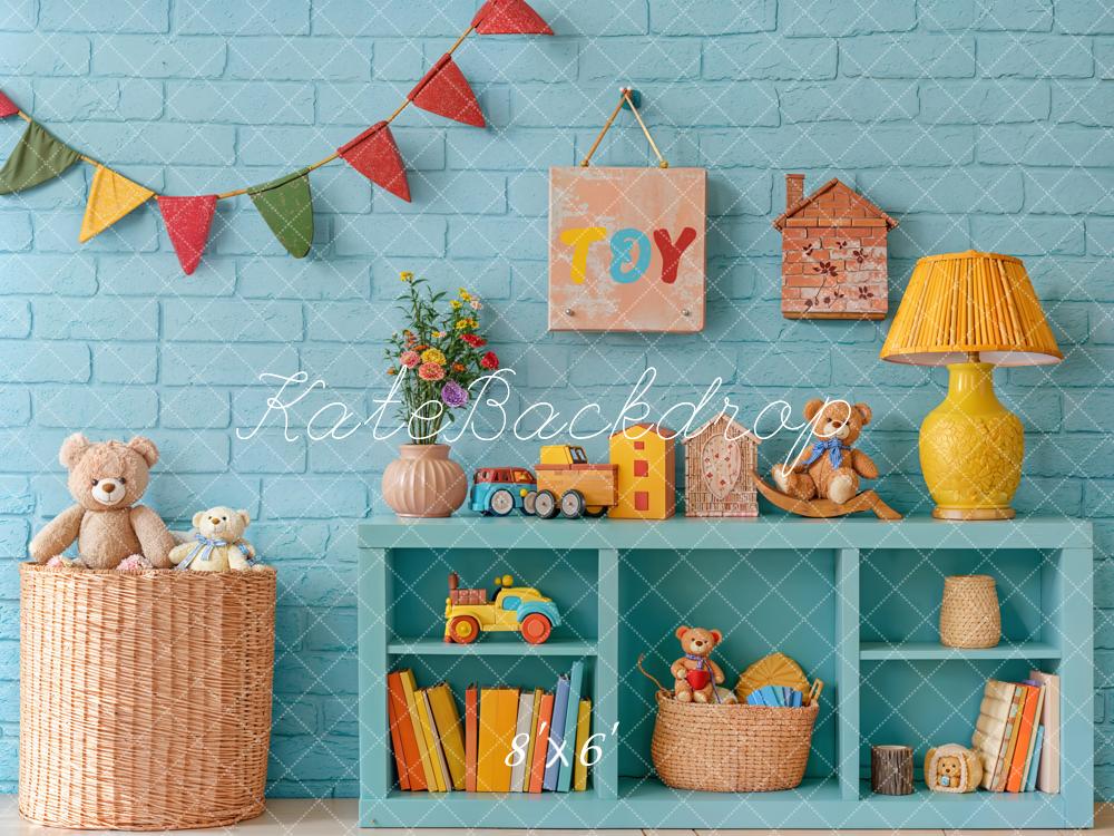 Kate Cake Smash Kids Room Toy Shelf Backdrop Designed by Emetselch -UK