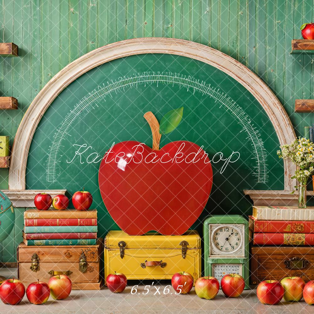 Kate Back to School Apple Arched Chalkboard Backdrop Designed by Emetselch -UK