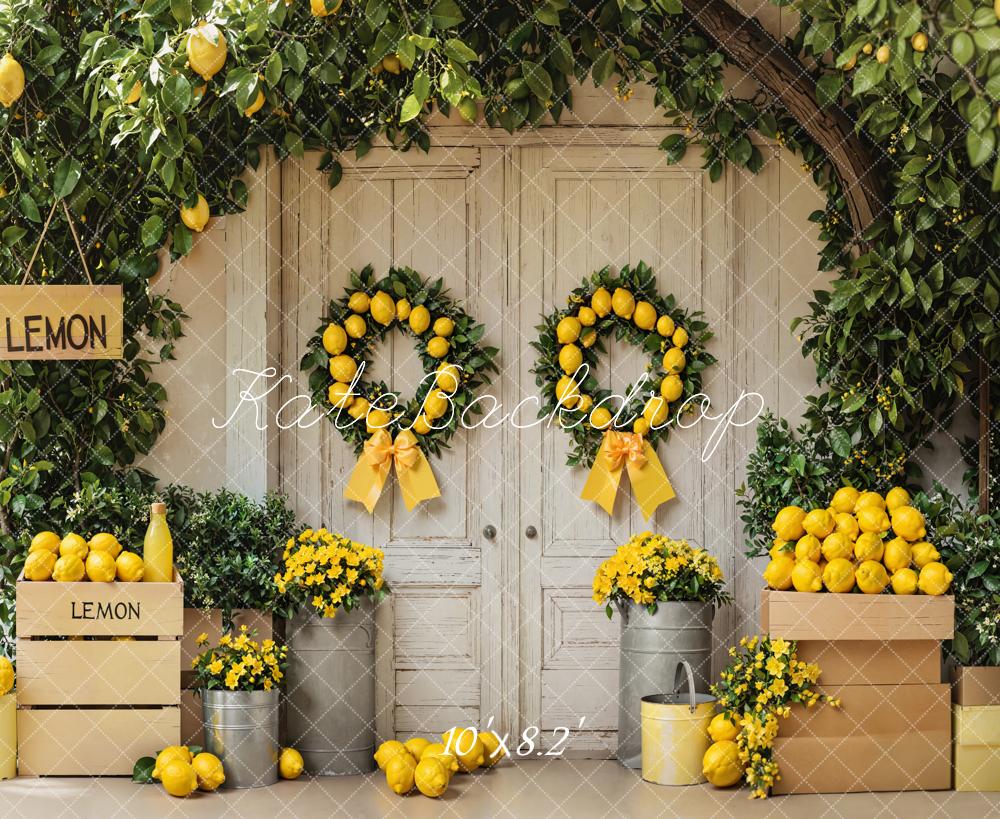 Kate Summer Lemon Door Shop Backdrop Designed by Emetselch -UK