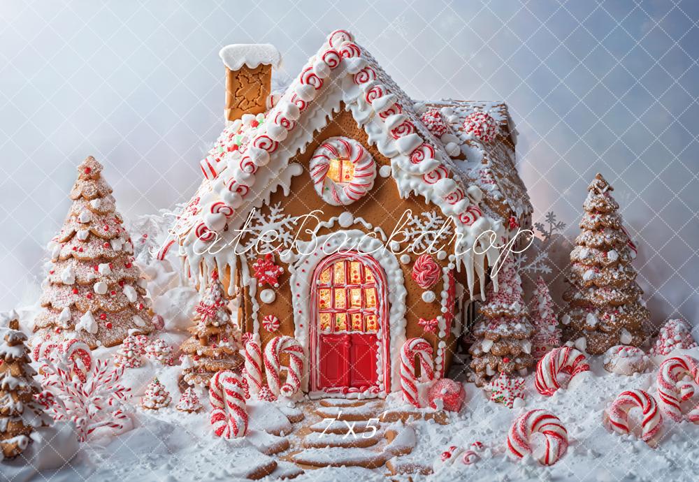 Kate Christmas Gingerbread House Candy Cane Backdrop Designed by Chain Photography -UK